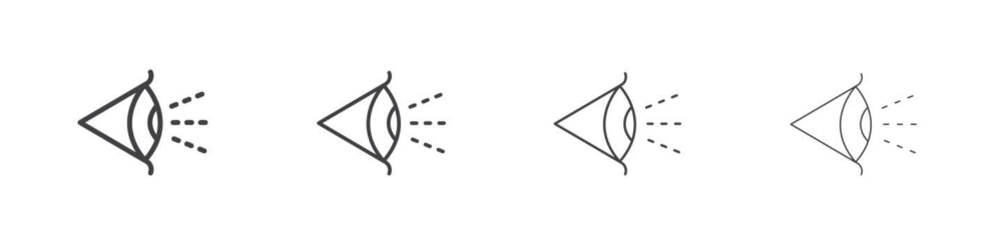 Eye side icon vector collection, illustration logo template in trendy thin line editable strokes style.