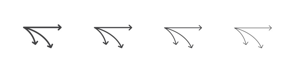 Diagram sankey icon vector collection, illustration logo template in trendy thin line editable strokes style.