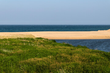 estuary with river and sea