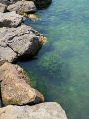 Marmara Sea with Boulders, Bostancı, Istanbul, Turkey