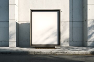 Blank Advertisement Billboard Mockup on Urban Street with Concrete Building Background