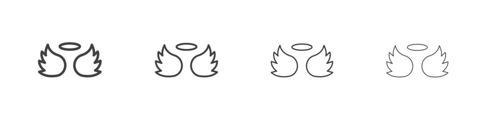 Angel icon vector collection, illustration logo template in trendy thin line editable strokes style.