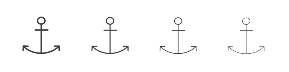 Anchor icon vector collection, illustration logo template in trendy thin line editable strokes style. © iconic