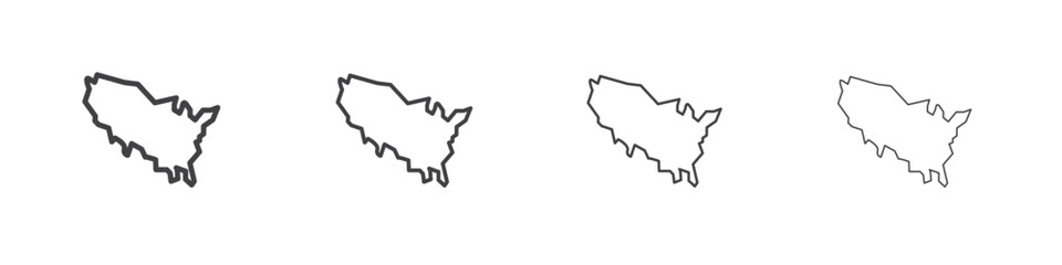 America map icon vector collection, illustration logo template in trendy thin line editable strokes style.