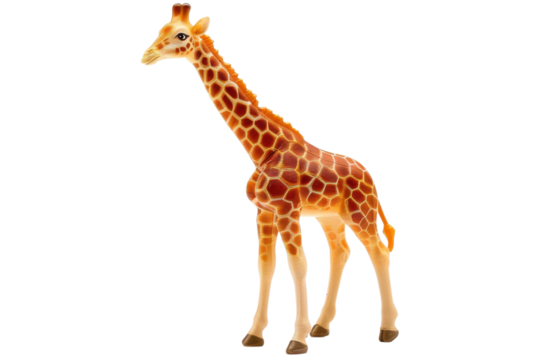 Giraffe figure displayed on a white background, showcasing detailed textures and markings typical of the animal