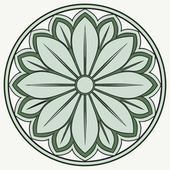 Circular rosette with layered acanthus leaves