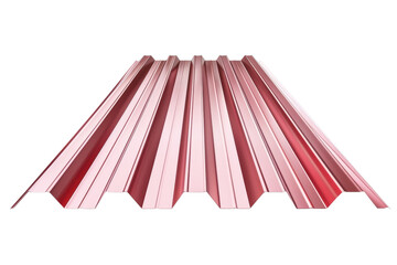 Metal roofing sheets in red color ready for construction project in sunny weather