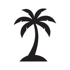 Palm Tree Icon &ndash; Tropical Island Silhouette Vector Illustration