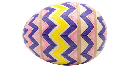 Isolated Easter Egg with Zigzag Pattern