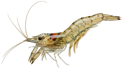 Isolated Raw Shrimp