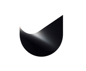 Fototapeta premium Dark, smooth, abstract shape, teardrop form