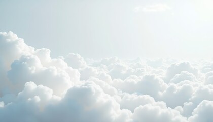Soft White Clouds in a Blue Sky with Gentle Light and Calm Atmosphere