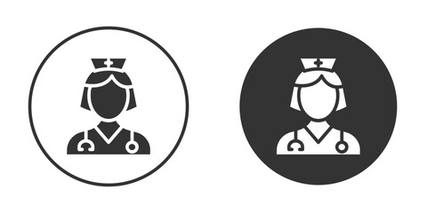 Nurse icon in glyph style for web Design. UI UX icons