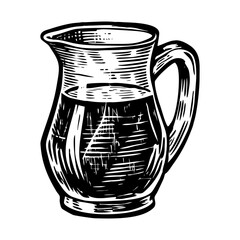 A vintage style illustration showing glass pitcher