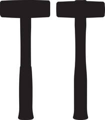 Two sledgehammers side by side silhouette