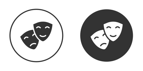 Theater masks icon in glyph style for web Design. UI UX icons