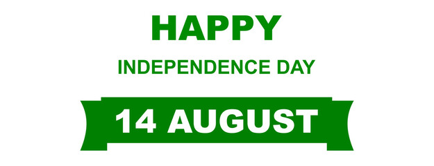 Happy Independence Day 14 August Green Bar Design – Pakistan Flag Style Vector for Poster, Print, Banner, and Commercial Use