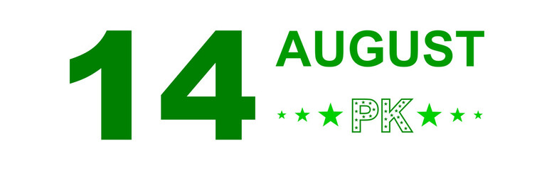 Obraz premium 14 August PK Typography Design – Pakistan Independence Day Vector for Poster, Banner and Commercial Use