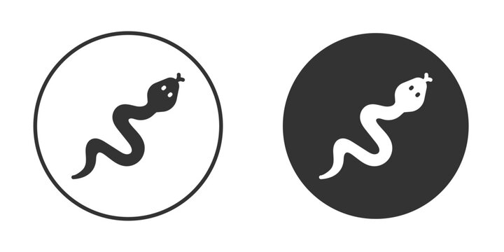Snake icon in glyph style for web Design. UI UX icons