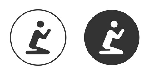 Person Praying icon in glyph style for web Design. UI UX icons