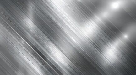 Fototapeta premium Abstract silver metallic background with diagonal lines and highlights