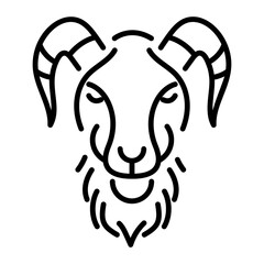 A linear style icon representing capricorn