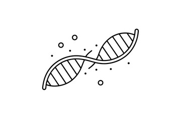 tiny dna double helix line strand icon