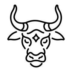 A line style icon showing taurus