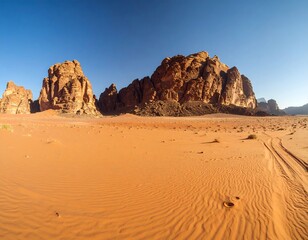 Red desert mountains
