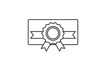 Certificate Ribbon Seal Icon Outline Badge Design