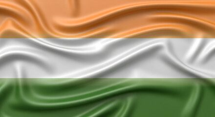 Indian Flag with Silk Texture – Tricolor Fabric Background