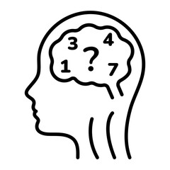 A linear style icon representing mind numerologist