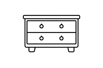 drawer chest icon outline furniture storage modern minimal
