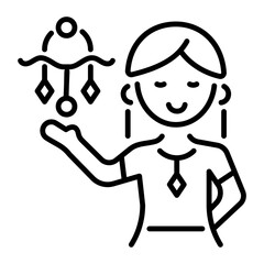 A linear style icon representing enchanted