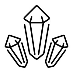 A line style icon showing zodiac crystals