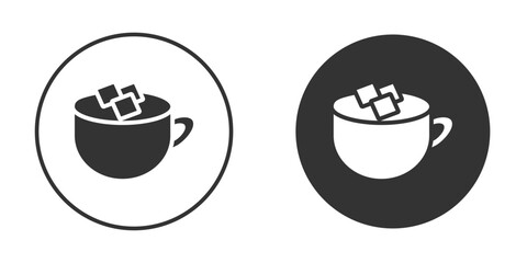 Marshmallows Mug icon in glyph style for web Design. UI UX icons
