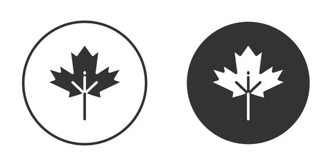Maple leaf icon in glyph style for web Design. UI UX icons