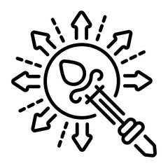 A line style icon showing magical spear