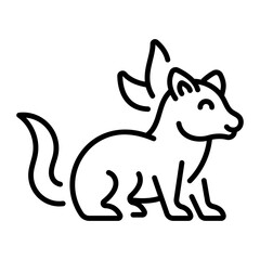 An outline style icon depicting spirit animal