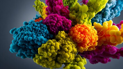 Colorful explosion of powder pigment clouds for vibrant abstract design concept art festival inspiration photography