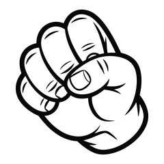 Bold black outline of a clenched fist