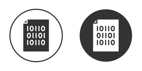 File Binary icon in glyph style for web Design. UI UX icons