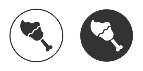 Drumstick bite icon in glyph style for web Design. UI UX icons