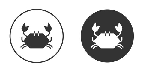 Crab icon in glyph style for web Design. UI UX icons