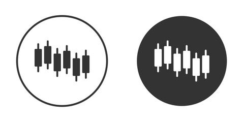 Chart candlestick icon in glyph style for web Design. UI UX icons