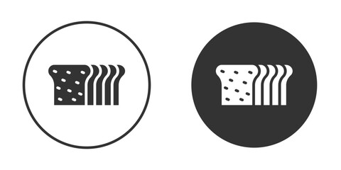 Bread loaf icon in glyph style for web Design. UI UX icons