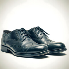 black leather shoes