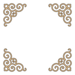 Four elegant golden swirling corner decorative elements create a beautiful frame design.