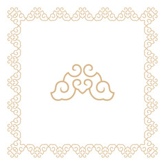 An elegant decorative border featuring a continuous cloud pattern frames a central matching element.