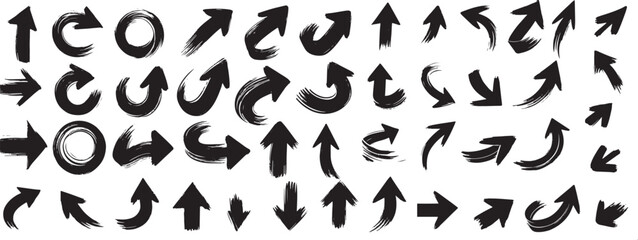 Brush arrows icons set